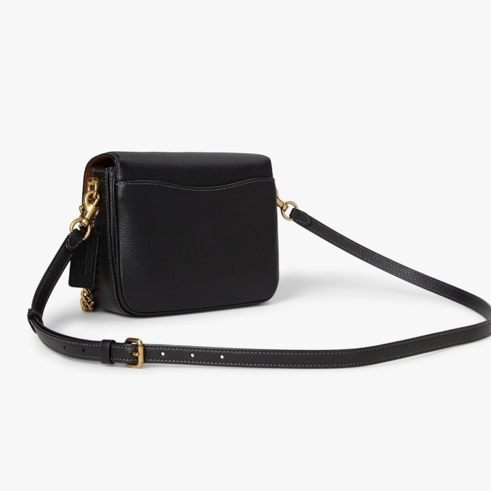 Coach Black Pebbled Leather Crossbody with Gold Hardware - Picture 3 of 6